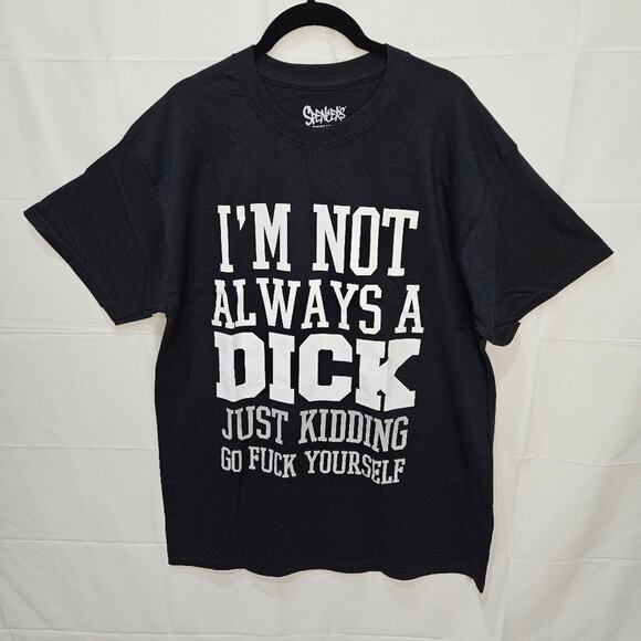 Spencer's I'm Not Always A D*ck Inspirational Black Tee Size Large - Picture 1 of 5